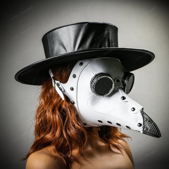 Venice Plague Doctor Costume Masquerade Hat Mask - Picture 3 of 5